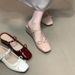 Hidden Wedge Bowknot Closed-Toe Mules For Women Sweet Style Shallow Mouth Rhinestone Strap Mary Jane Shoes_vogvips.com