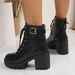 Early Autumn New Style Women's Boots High-heeled Black Lace-up Leather Boots For Women_vogvips.com