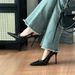Black Pointed-toe High-heeled Shoes With Thin Heels, 2026 New French Style, Comfortable The Feet, Patent Leather, Sexy_vogvips.com