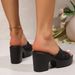 Women's Mesh Sequined High Heeled Slippers Breathable European American Style plus Size Summer Outdoor Wear Slip-On_vogvips.com