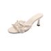 First Encounter: Season French-style Fairy-inspired Soft Satin Bow One-strap Open-toe Slip-on Sandals For Women_vogvips.com