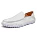 Men's Large-Size Leather Shoes, Soft-Soled, Breathable Driving Shoes, Top-Layer Cowhide Casual Slip-On Loafers_vogvips.com