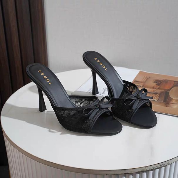 Slimming Stiletto Sandals, Versatile Round-toe Open-toe High-heeled Slippers, 2026 Summer New Bowknot Women's Sandals_vogvips.com