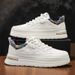 Men's Leather Casual Skate Shoes Thick Platform Sole Lightweight Wear-resistant White Trendy Sneakers Sporty Fashion Versatile_vogvips.com