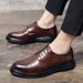 Euro Step 2025 New Fashion British Brogue Men's Autumn Formal Business Casual Leather Shoes_vogvips.com