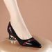 Soft Leather Single Shoes Women's Medium Heel Thick Heel Soft Sole Professional Shallow Mouth Comfortable Pointed Women's Shoes_vogvips.com