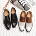 New Black And White Color-block Carved Brick Men's Shoes For Men's Business Leather British Derby Shoes Pointed Toe Banquet Wedding Leather Shoes_vogvips.com