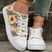Fashion Printed Sun-Flower Strap Casual Shoes_vogvips.com