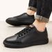 Brand Men's Genuine Leather Casual Shoes Classic Black Flat Sports Shoes Outdoor Hollow Out White Sneakers Large Size:36-47 Mo-y_vogvips.com