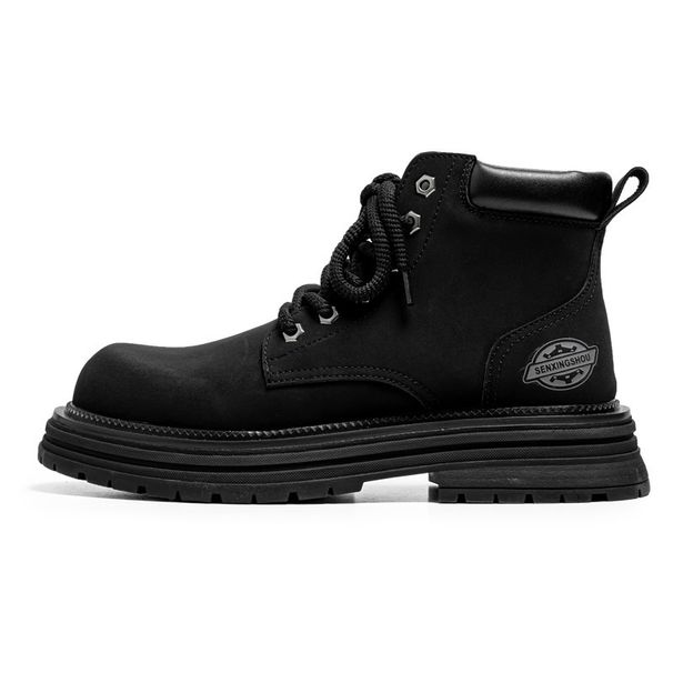Retro Rhubarb Boots Men's Big Head Martin Boots Men's Retro Single Boots Short Boots Locomotive Boots Thick Bottom_vogvips.com