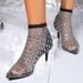 2024 European And American Sexy Pointed Toe Stiletto Large Size Fishnet Hollow Rhinestone Elastic Transparent Fashion_vogvips.com
