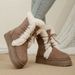 Fashion Khaki Platform Versatile Tall Snow Boots Women's 2025 Autumn And Winter New Warm And Heightening Snow Boots Cotton Shoes_vogvips.com