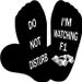 DO NOT DISTURB I'M WATCHING F1 mid tube cotton socks non slip dotted floor_vogvips.com