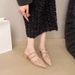 High Elegant Closed Toe For Women Summer Outdoor Chunky Heel Pure Desire Super Fairy Mules Studded Sandals_vogvips.com