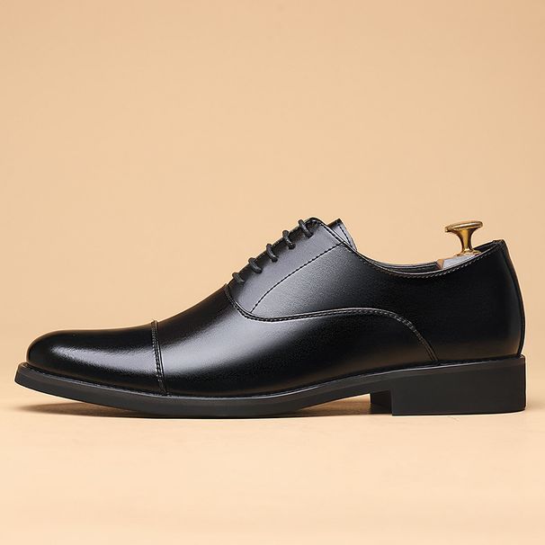 Men's Genuine Leather Oxford Dress Shoes Sharp Toe Wedding Formal Business_vogvips.com