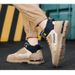 Men's Winter Boots With Fleece Lining, Thick Rubber Sole Work Boots, Low-Cut Martin Boots Casual Wear Labor Protection Men's Leather Men's Work Boots_vogvips.com