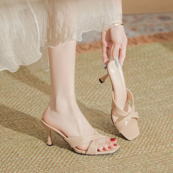 316-F3 High Heel Square Toe Elegant Outdoor Wear Matching Dress 2026 Summer New Large Plus Size Women's Sandals_vogvips.com