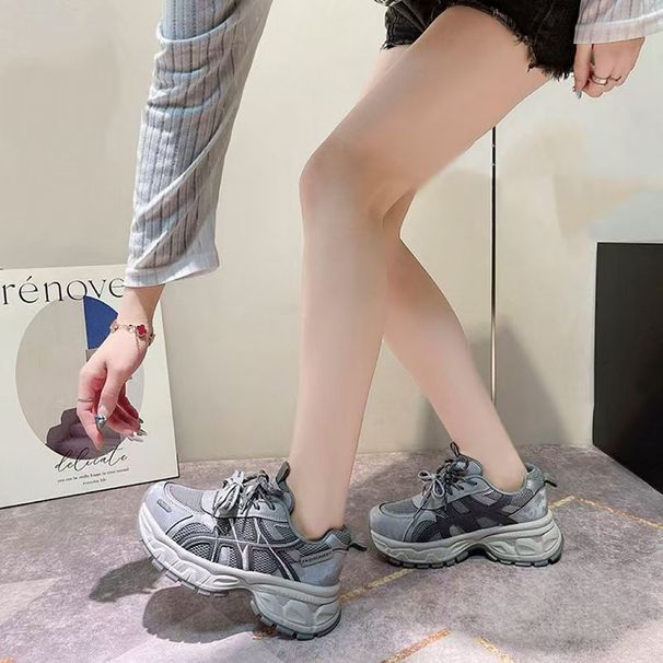 Retro Platform Dad Shoes For Women, 2026 Spring New Style, Petite Size Running Shoes_vogvips.com