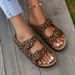 Factory Direct Supply Of Foreign Trade Women's Shoes: Leopard Print Cork Sole Sandals, European And American Style_vogvips.com