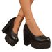 Low Cut Single Shoes For Women Chunky Heel European American Style Plus Size Spring Fashion High Heeled Footwear_vogvips.com