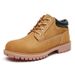 Men's Low-Cut Work Boots - Genuine Leather Lace-Up Chunky Sole Casual Shoes For Outdoor & Daily Wear_vogvips.com