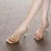 Women's Sandals With Thin Heels Rhinestone Straps, Black, 2025 New European And American Summer Style, Elegant Socialite_vogvips.com