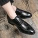 Euro Step 2025 Summer Breathable British Brogue Business Formal Leather Men Korean Style Trendy Casual Large Size Men's Shoes_vogvips.com