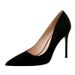 High Heel For Women 2021 New Black Veratile French Style Freh Thin Sexy Mid Heel Profeional Pointed Toe Single_vogvips.com