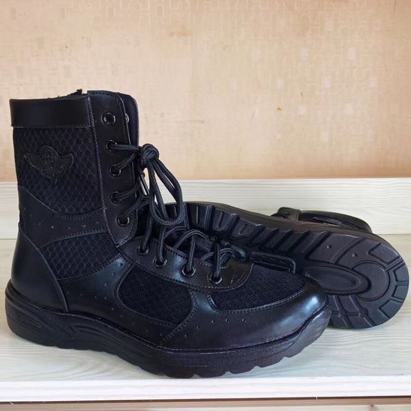 European Warm Series Side Zipper Training Paratrooper Flight Summer Mesh Breathable Combat Men's Outdoor Tactical Boots_vogvips.com