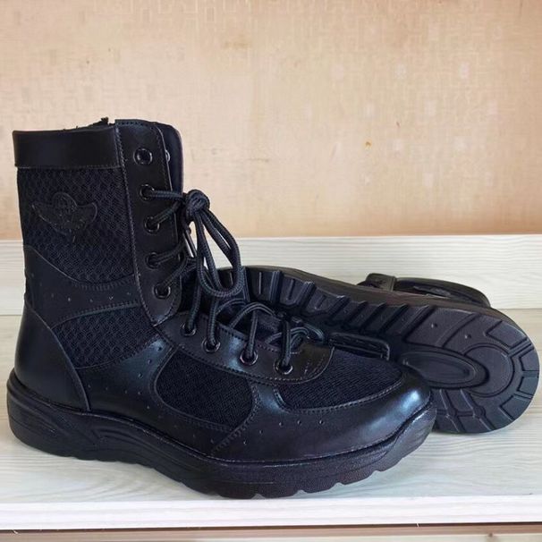 European Warm Series Side Zipper Training Paratrooper Flight Summer Mesh Breathable Combat Men's Outdoor Tactical Boots_vogvips.com