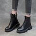 Women's Martin British Style Short 2025 Winter Korean Version Fleece Lined Thickened Versatile Thick Sole Riding Boots_vogvips.com