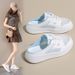 Summer Breathable Half-drag Little White Shoes Trend Board Women's Shoes_vogvips.com