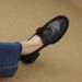 Super Soft Black Camellia Loafers 2025 Spring Autumn New British Style Slip-On Thick Sole Women's Shoes_vogvips.com