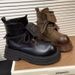 2024 Autumn New Vintage Letter Turn-down Lace-up Martin Worn-out Thick-soled Short Motorcycle Boots For Women_vogvips.com