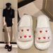 New Fashion Trendy Heart-Shaped Furry For Women, Autumn And Winter Indoor Thickened Warm Floor Cotton Slippers_vogvips.com