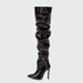Model - Pinggao Brand, Multiple Colors, Sizes 35-42, Over-the-Knee Pleated Long Boots_vogvips.com