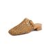 Breathable Woven Hollow Toe Closed-Toe Sandals For Women New Summer Casual Mesh Half Slippers_vogvips.com
