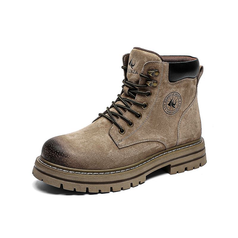 Martin Boots Couple Leather Shoes Platform Heightening Boots Retro Tooling Outdoor Mountaineering Boots_vogvips.com