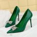 3391-K51 Slimming Banquet Slim Super High Heels, Shallow Mouth Pointed Rhinestone Butterfly Knot Single Shoes_vogvips.com