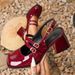 Women S Sandals Burgundy With Square Toe And Chunky Heels_vogvips.com