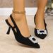 European And American Pointed-toe Rhinestone High-heeled Shoes For Women, 2025 Summer New Style, Thin Heel, Large Size,_vogvips.com