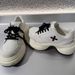 Smfk Ripple High Heels Sports Black And White Contrast Thick Bottom Casual Women's Shoes 25 Year Spring New Leather Dad_vogvips.com