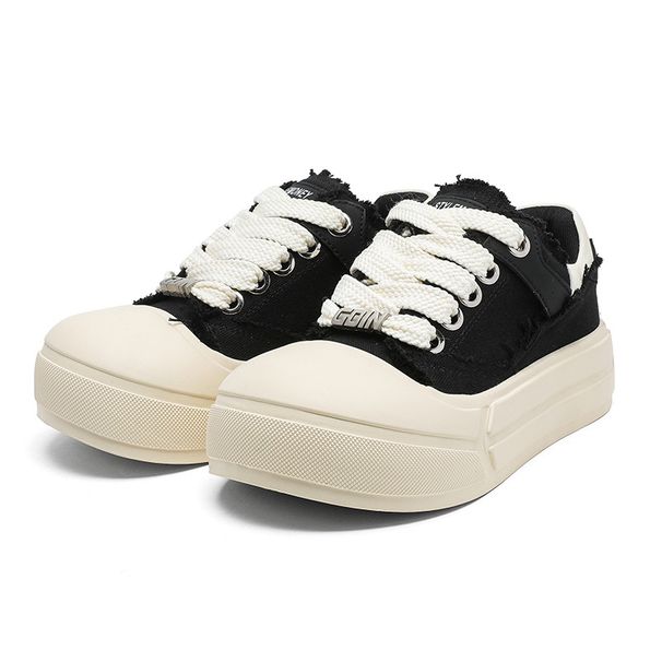 China-Chic Niche Design Canvas Hollow Cloth Men's And Women's Board Thick Soled Fashion New Big Toe Casual Shoes_vogvips.com