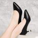 Soft Leather Fashion New Trendy Single High Women's Stiletto Pointed Toe Kitten Mid Heels Professional Work Shoes Black_vogvips.com