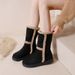 2025 Winter New Fashion Snow Boots For Women, Non-Slip, Cold-Proof, Mid-Calf Boots, Fleece-Lined, Thickened,_vogvips.com