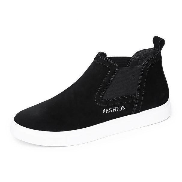 Medium Top Shoes Flat Bottom Foot Cover Student Sports Leisure Cotton Suede Round Head Men's Shoes_vogvips.com