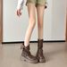 Leather Version~New Casual Thin Western Fashion Short Boots, British Style Simple Brown Thick-soled Martin Boots For_vogvips.com