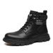 European Warm Series New Autumn Winter Fleece-Lined Martin Men's Mid-Cut Versatile British Style Casual Thick-Soled Black Work Leather Boots_vogvips.com