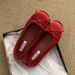 Red Shallow Mouth Single Shoes For Women Spring New French Style Gentle Fairy Blue Ballet Flat Loafers_vogvips.com