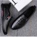 Men's Shoes Men's Casual Leather Shoes Embossed Crocodile Pattern Beanie Shoes Men_vogvips.com